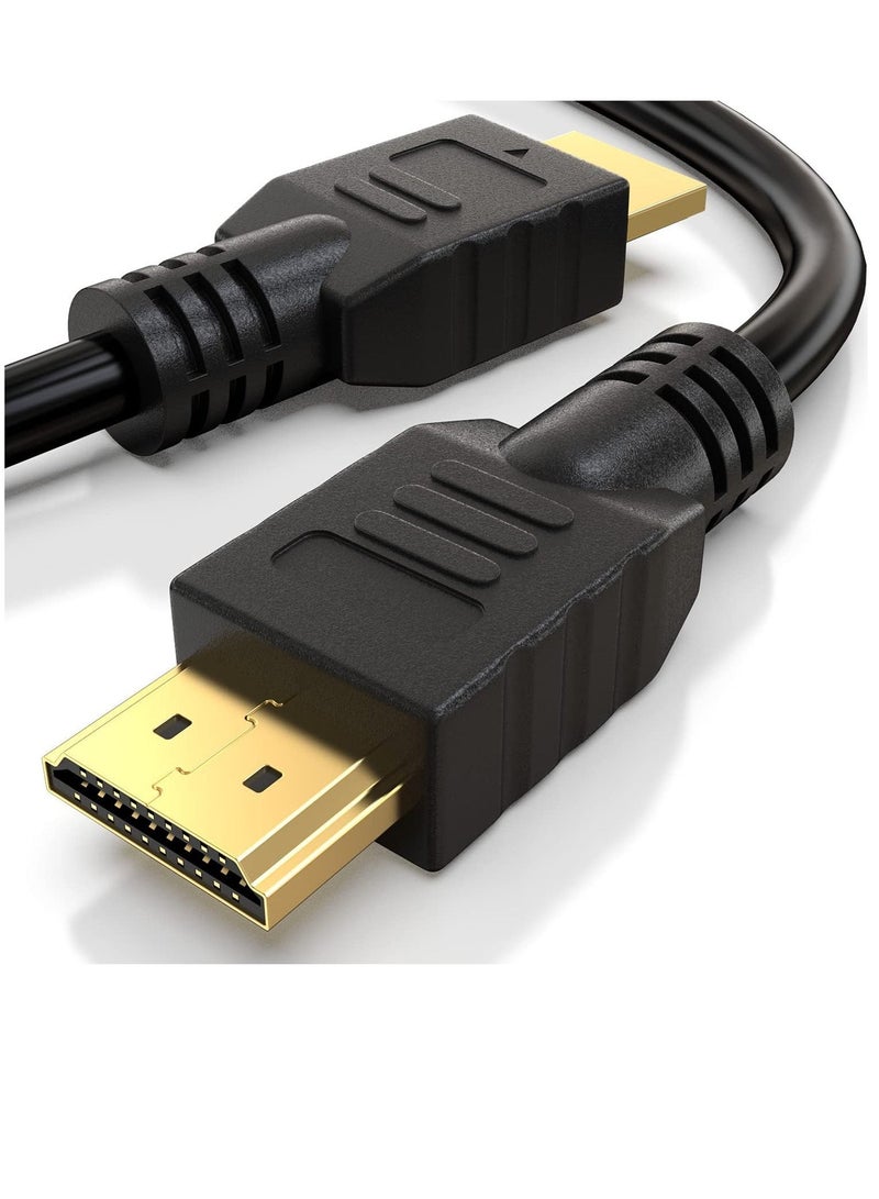 MIGOFAST كابل HDMI عالي السرعة بطول 5 أمتار مع كابل إيثرنت ARC 3D | مصمم في المملكة المتحدة | دقة عالية 1080 بكسل متوافقة مع PS4 وXbox One وSky HD TV والكمبيوتر المحمول وشاشة الكمبيوتر الشخصي CCTV | مطلي بالذهب الأسود - Image 1